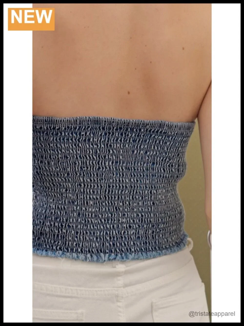 Y2k Graphic Crop Denim Halter Corset Top Sleeveless Lace Up Smocked Fitted
